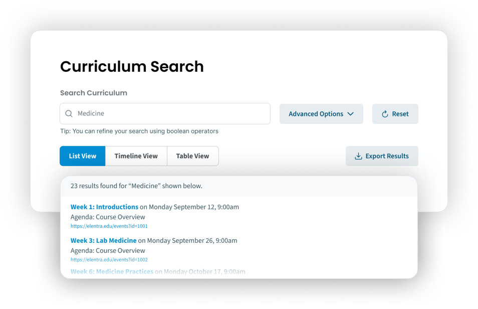 Curriculum Management & Mapping — Elentra